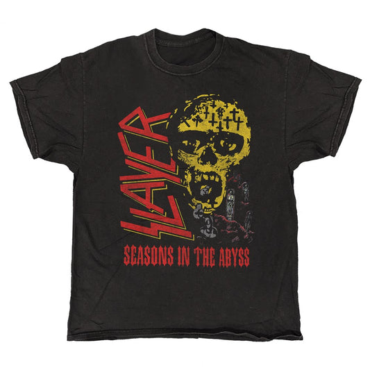 Slayer - Seasons 1990 - Vintage Wash Black T-shirt