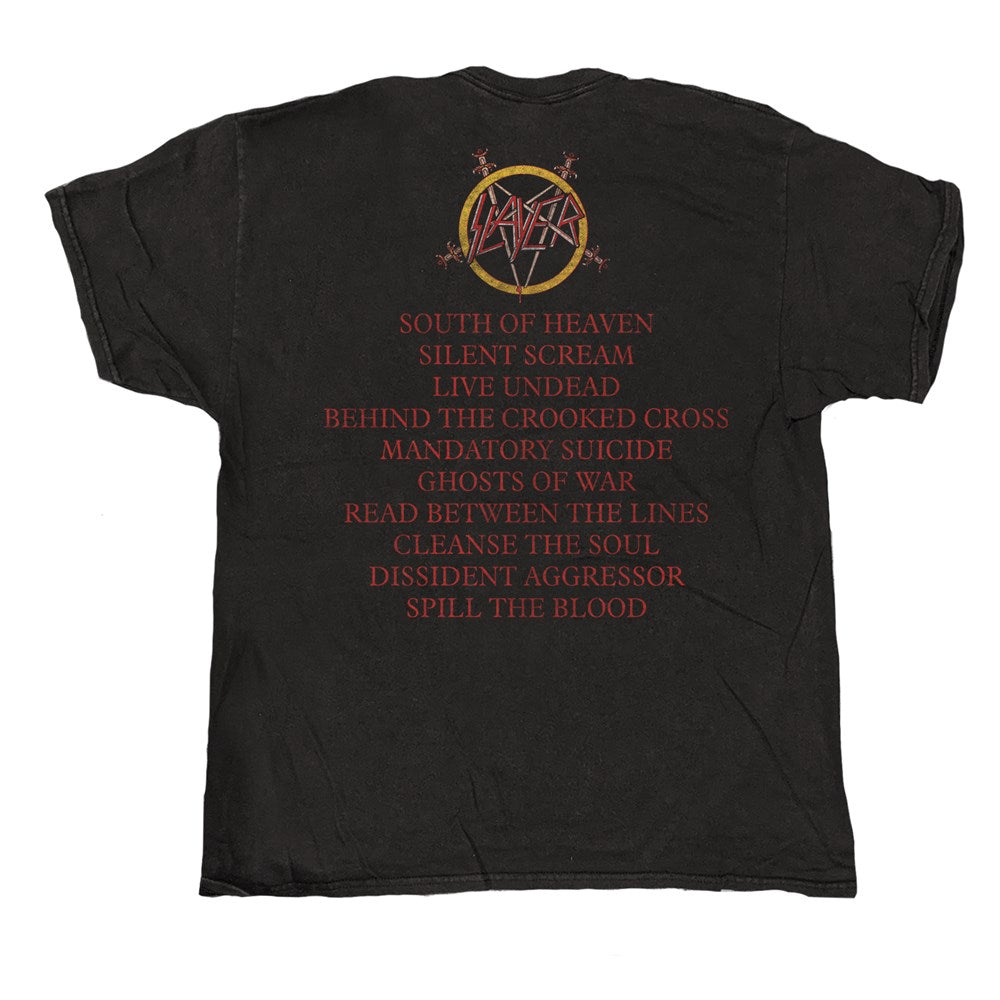 Slayer - SOH Tracklist - Vintage Wash Black T-shirt