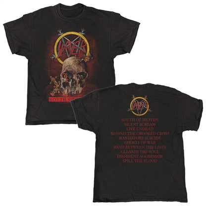 Slayer - SOH Tracklist - Vintage Wash Black T-shirt