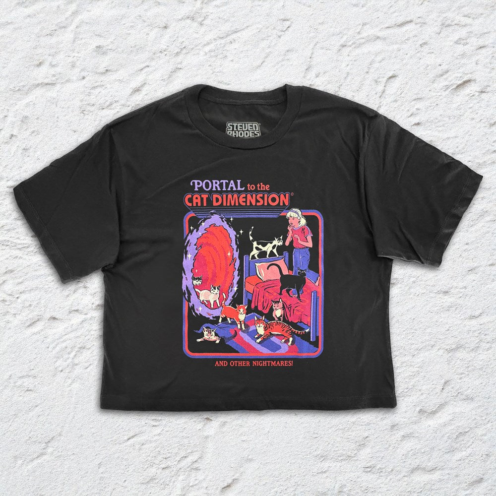 Steven Rhodes - Cat Dimension - Womens Black Crop