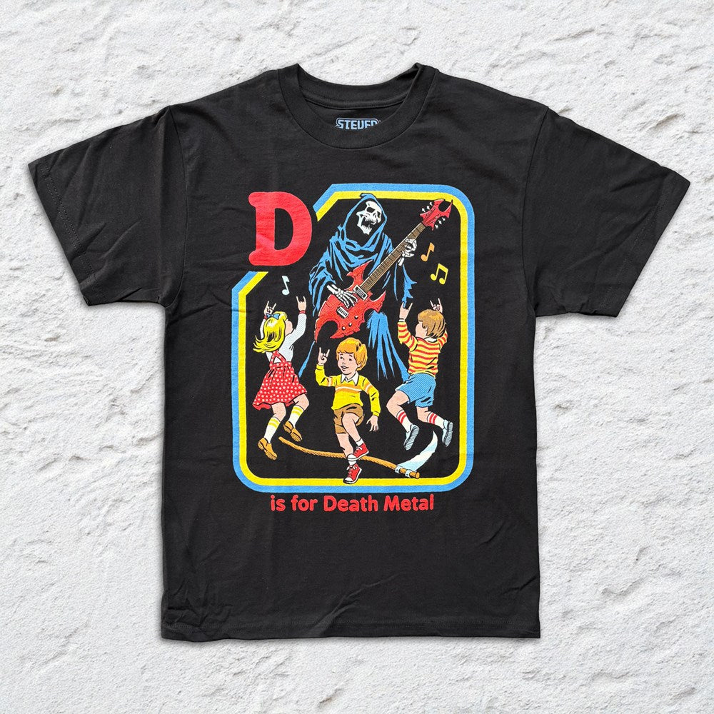 Steven Rhodes - D is for Death Metal - Black T-shirt