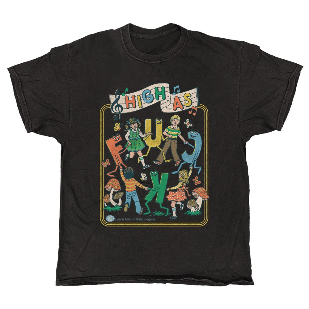 Steven Rhodes - High As F*#k - Black Vintage T-shirt