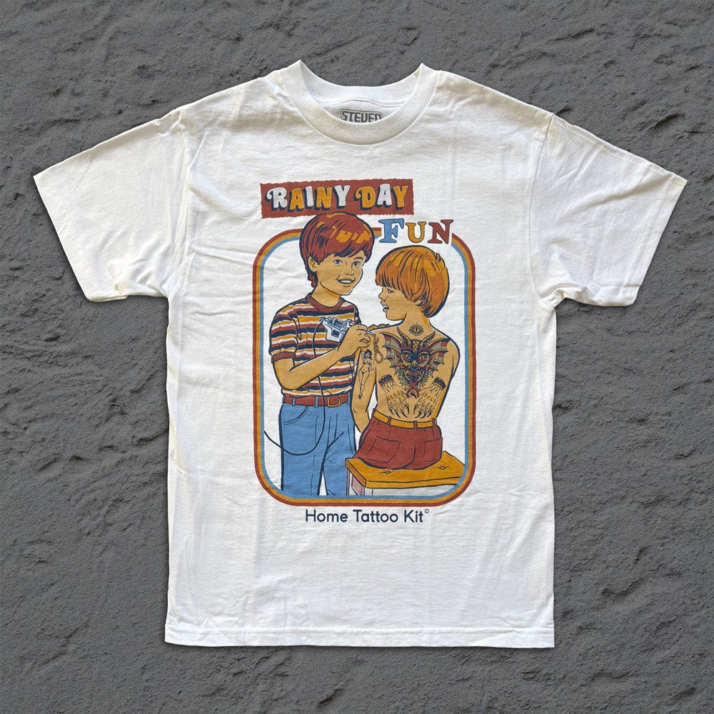 Steven Rhodes - Rainy Day Fun - White T-shirt
