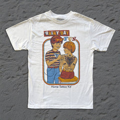 Steven Rhodes - Rainy Day Fun - White T-shirt