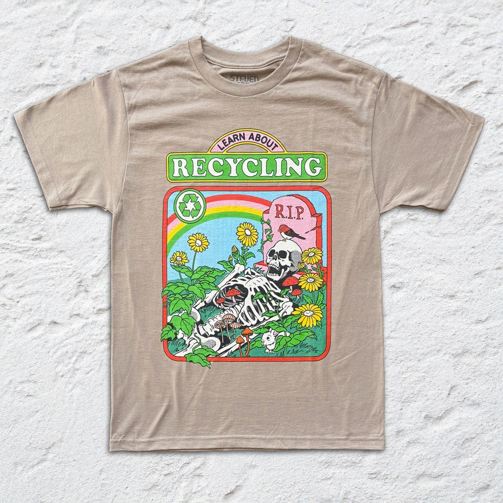 Steven Rhodes - Learn About Recycling - Sand T-shirt
