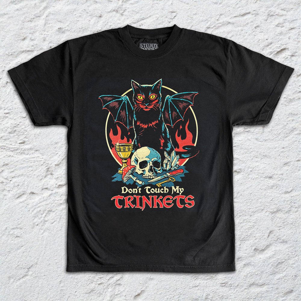 Steven Rhodes - Trinkets - Black Garment-dyed T-shirt