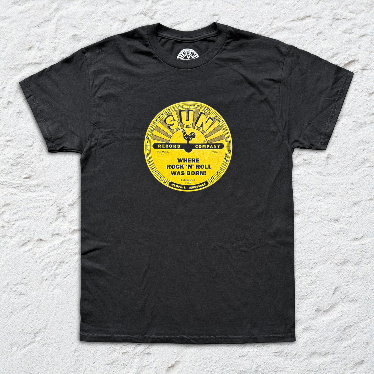 Sun Records - Rock 'n' Roll Was Born Label - Black T-shirt