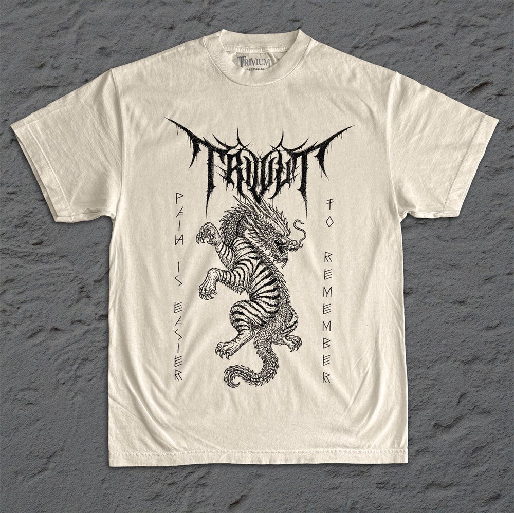 Trivium - Tiger Dragon - Faded Cream T-shirt