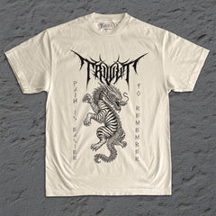 Trivium - Tiger Dragon - Faded Cream T-shirt