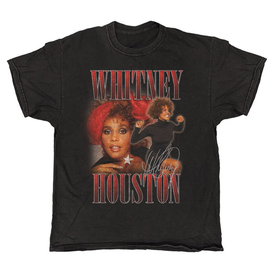 Whitney Houston - Homage - Vintage Wash T-shirt Black