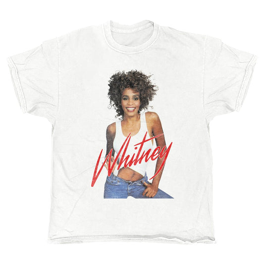 Whitney Houston - Jeans - Vintage Wash T-shirt White