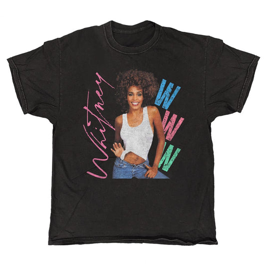 Whitney Houston - Whitney Whitney Whitney - Vintage Wash T-shirt Black