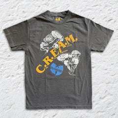 Wu-Tang Clan - CREAM Kicked - Faded Black T-shirt