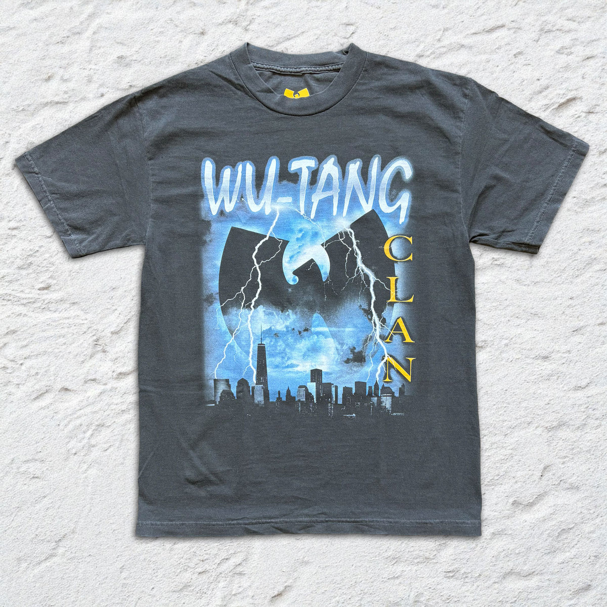 Wu-Tang Clan - Lightning Cityscape - Faded Black T-shirt