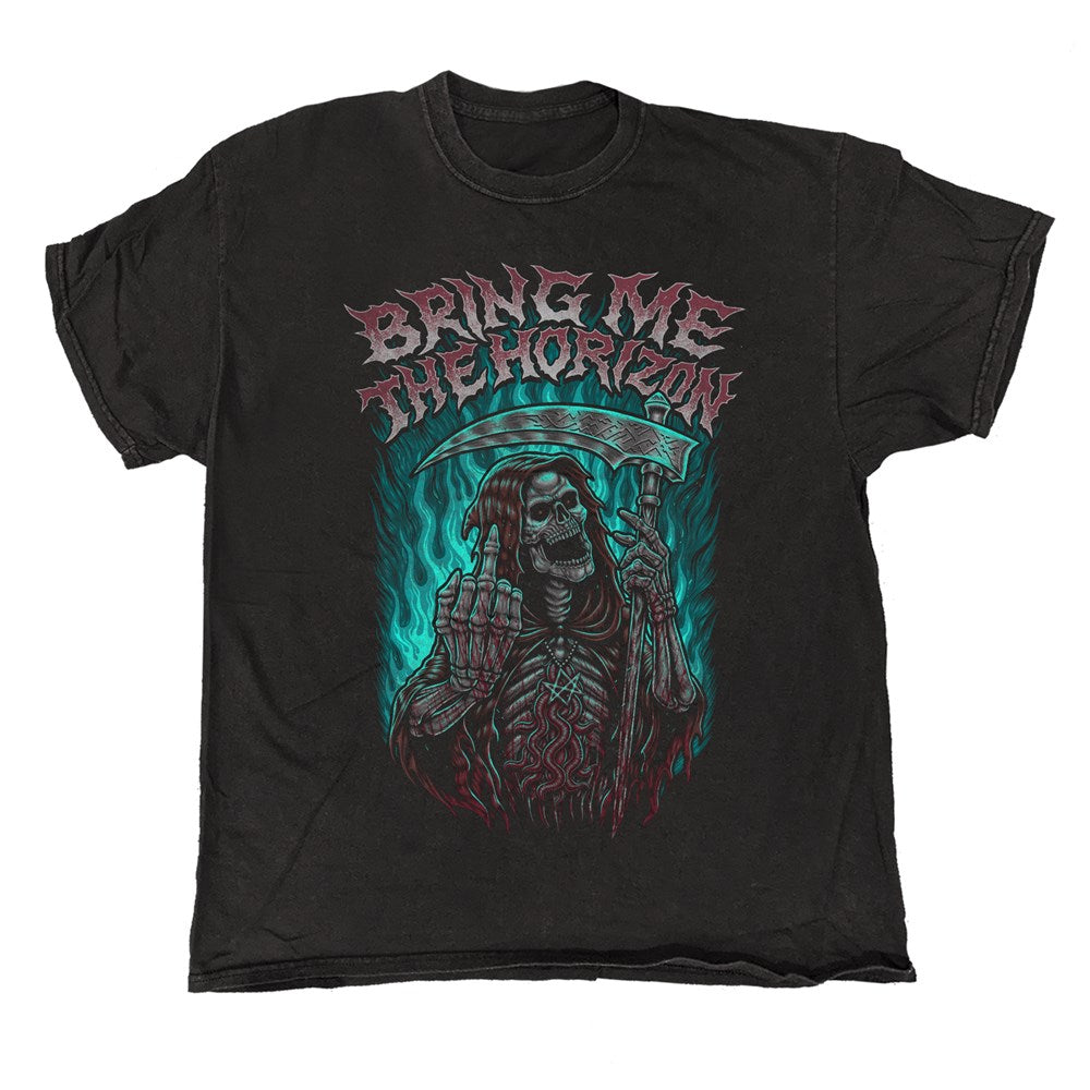 Bring Me The Horizon - Reaper Finger - Vintage Wash T-shirt Black