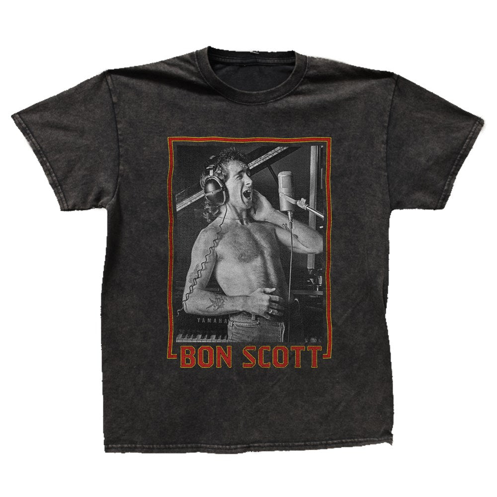 Bon Scott - Dirty Deeds 75SR Black Wintage Wash T-shirt
