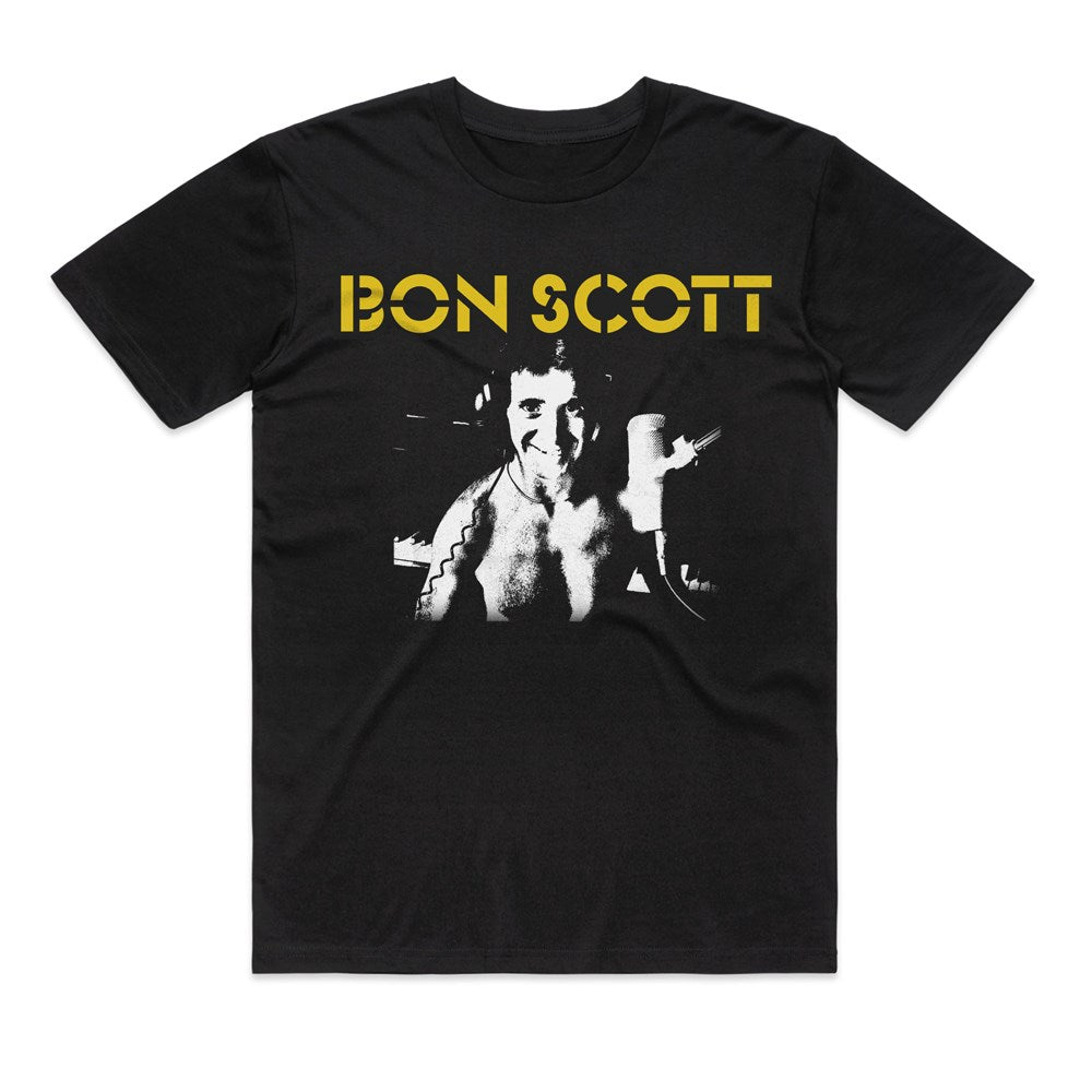 Bon Scott - Studio Pic Black T-shirt - Official Merchandise Store