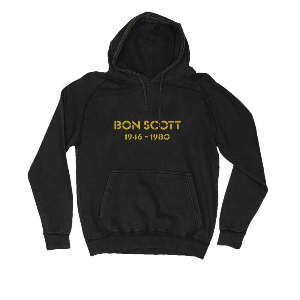 Bon Scott - Studio Pic Black Vintage Wash Hood