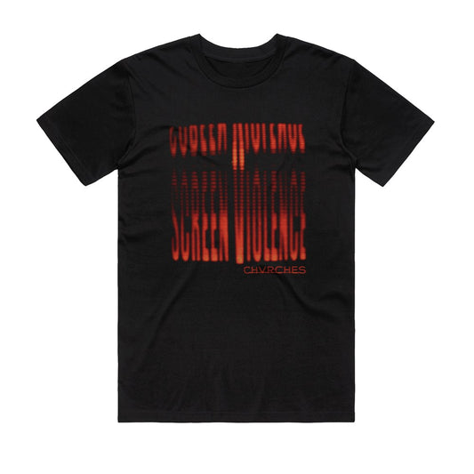 Chvrches - SV Red Text - Black T-Shirt