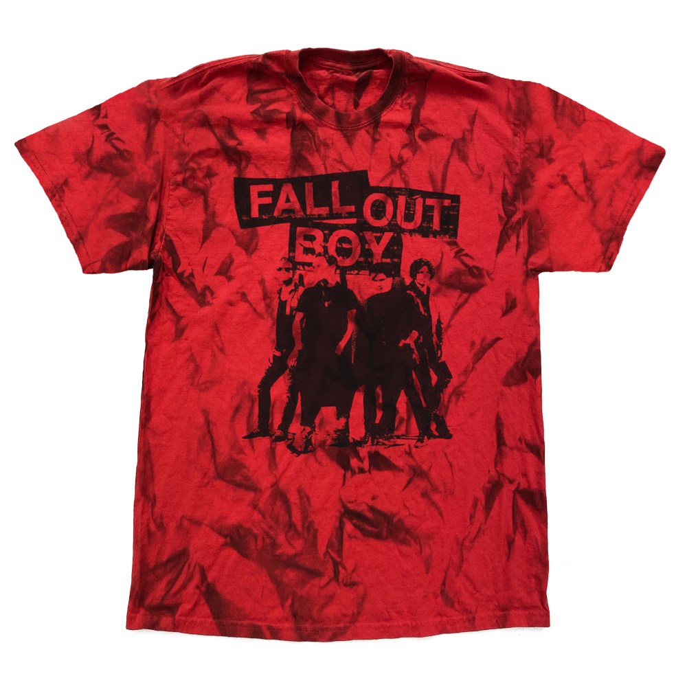 Fall Out Boy - Band - Black/Red Tie-dye T-shirt