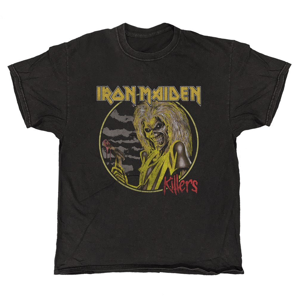 Iron Maiden - Killers Recoloured with Clouds - Vintage Wash T-shirt Black