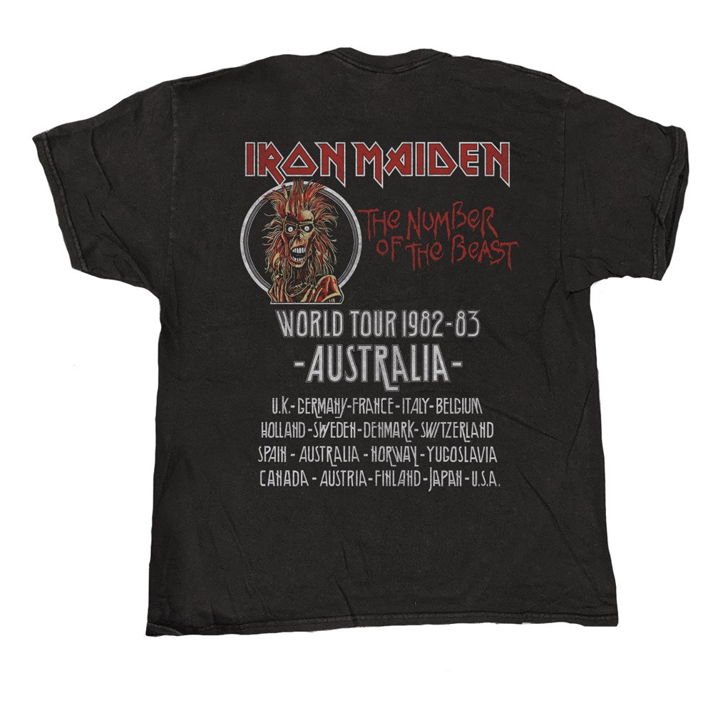 Iron Maiden - Unleash Tour - Black Vintage Wash T-shirt