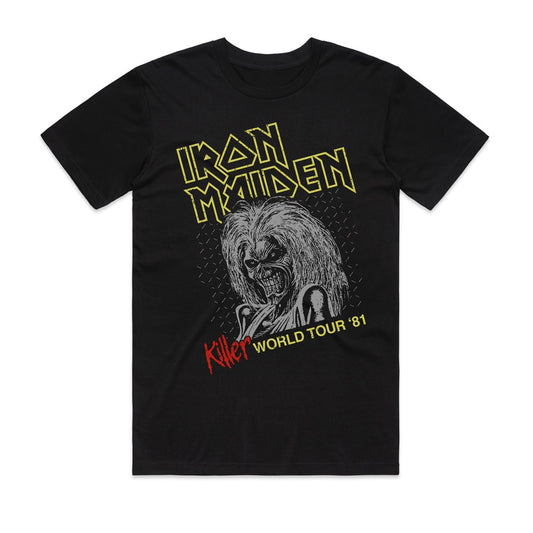 Iron Maiden - Killer World Tour 81 Black T-shirt