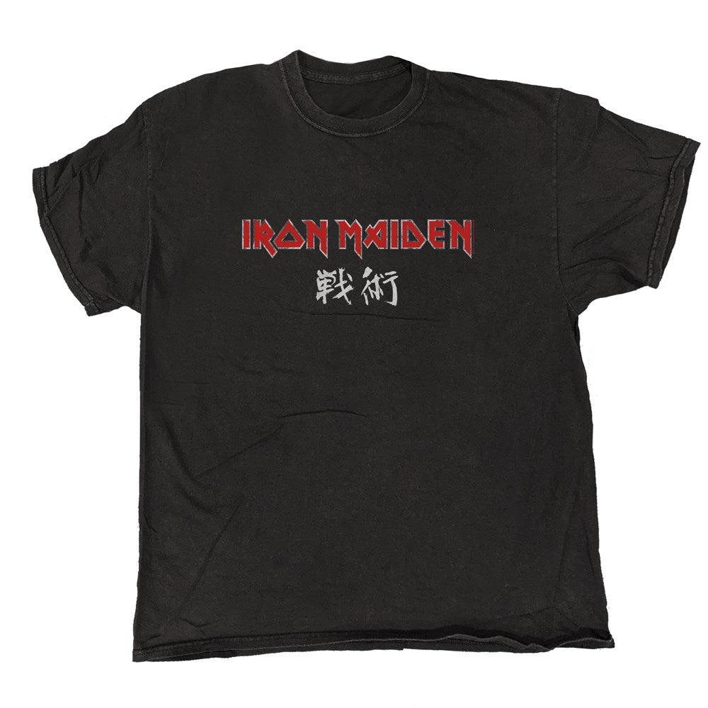Iron Maiden - Senjutsu Logo Stack - Black Vintage Wash T-shirt