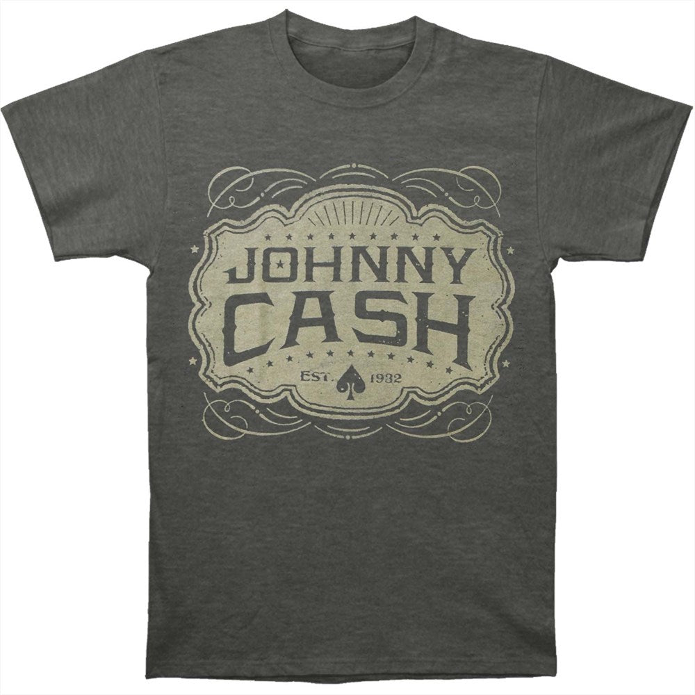 Johnny Cash - Emblem - Charcoal Heather T-shirt