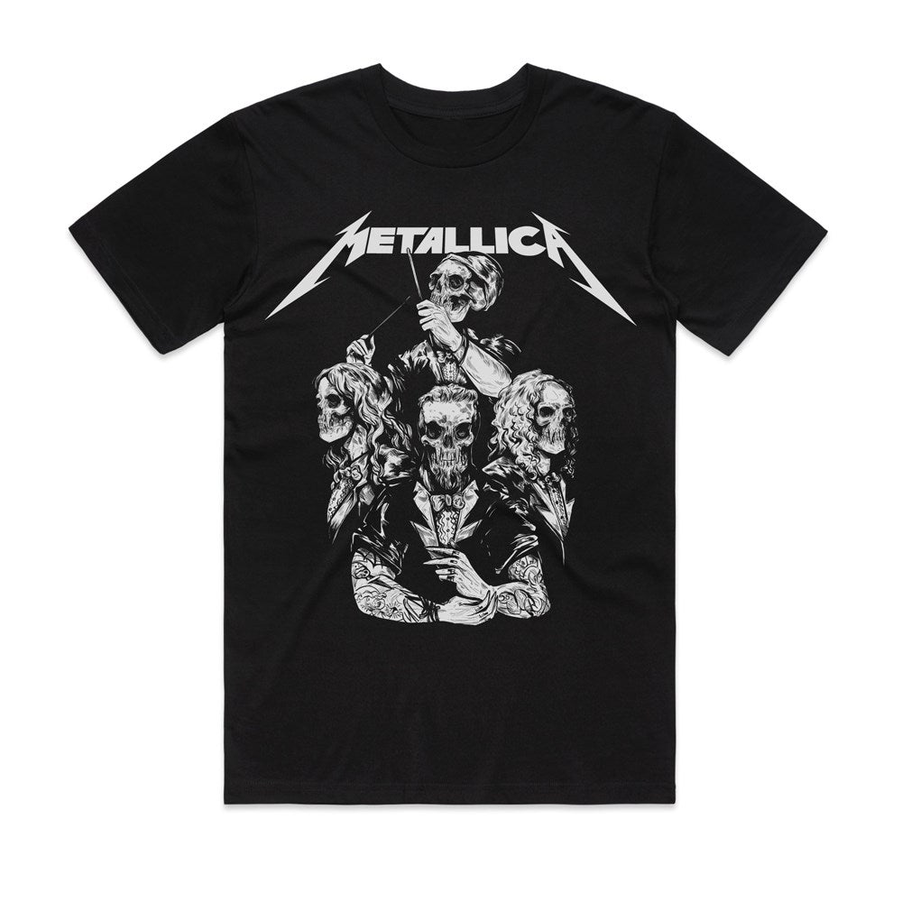 Metallica - S&M Skull Tuxedo - Black T-shirt