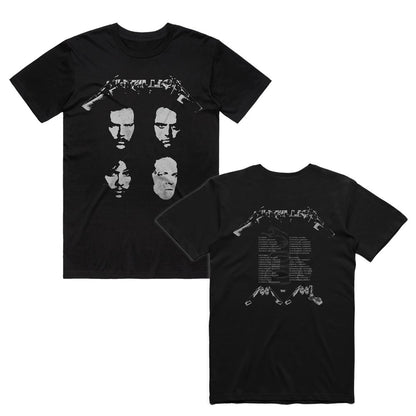 Metallica - Four Faces Retro - T-shirt Black