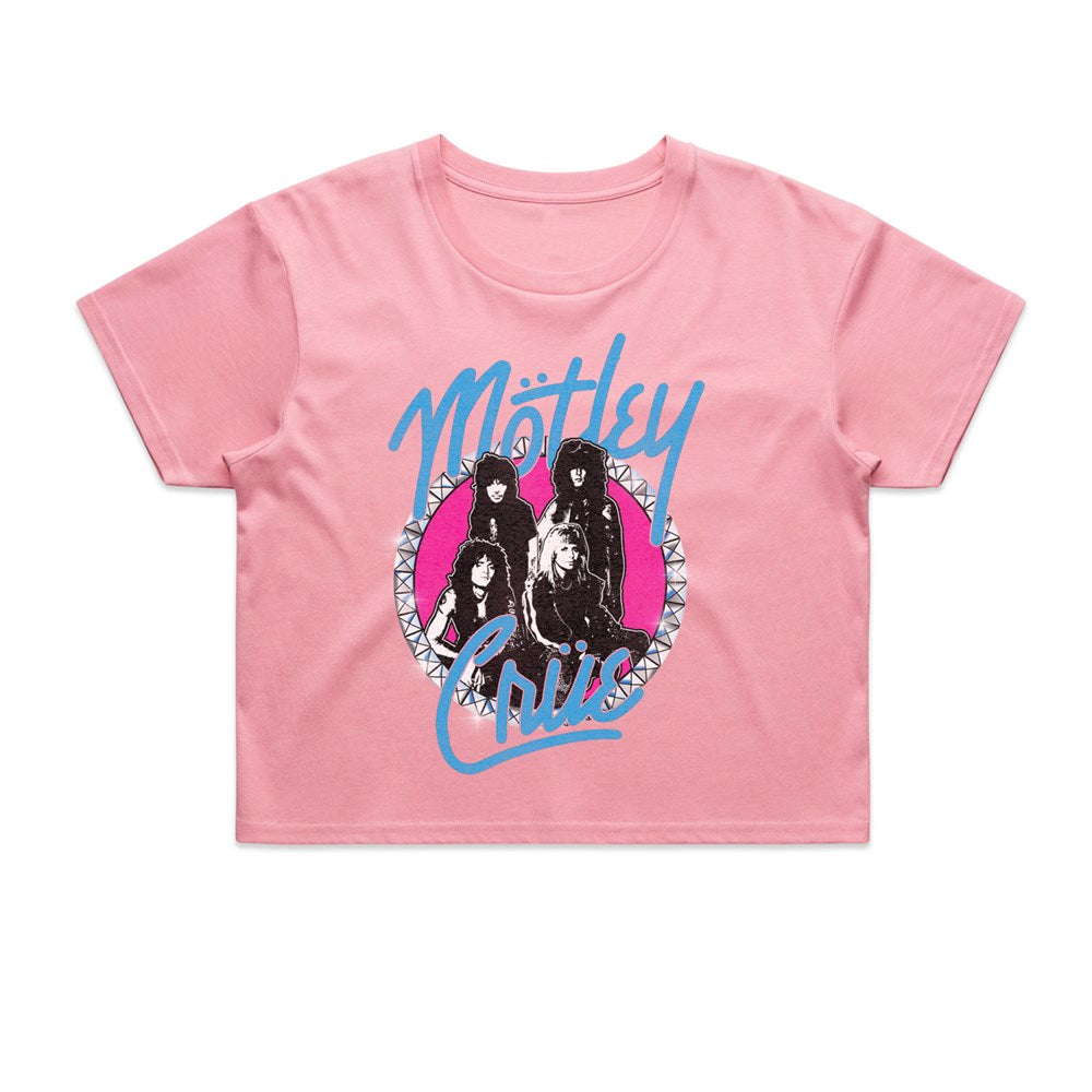 Motley Crue - Bling - Womens Pink Crop