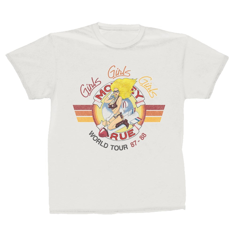 Motley Crue - Girls Bomber Tour -  White Vintage T-shirt