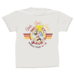 Motley Crue - Girls Bomber Tour -  White Vintage T-shirt