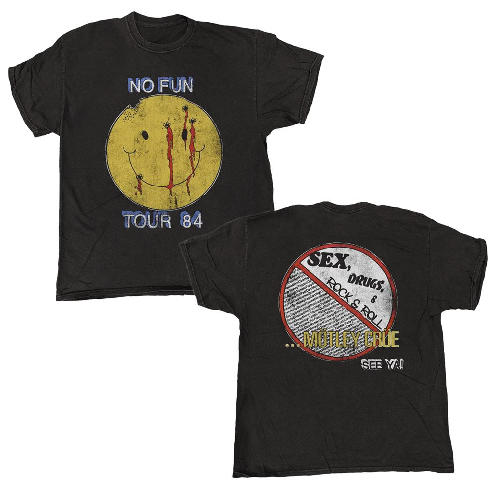 Motley Crue - No Fun Tour 84 -T-shirt Vintage Black