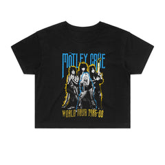 Motley Crue - World Tour - Womens Black Crop