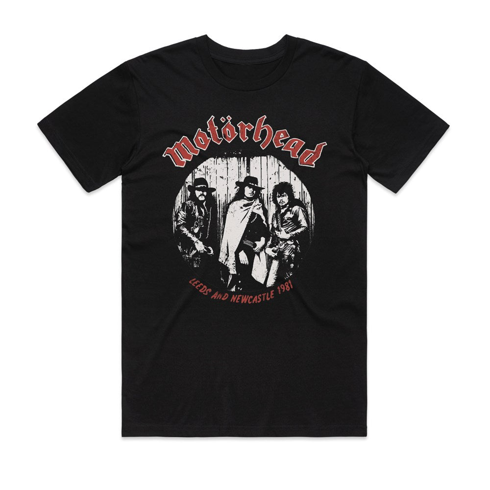 Motorhead - Leeds & Newcastle 1981 Black T-shirt