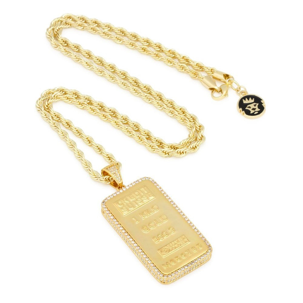 King Ice - The 14K Gold Kilo Bar Necklace