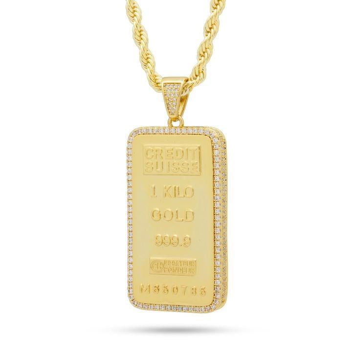 King Ice - The 14K Gold Kilo Bar Necklace