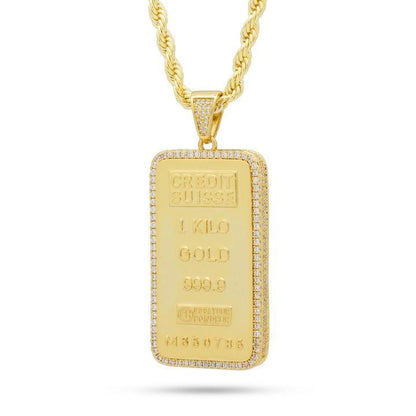 King Ice - The 14K Gold Kilo Bar Necklace
