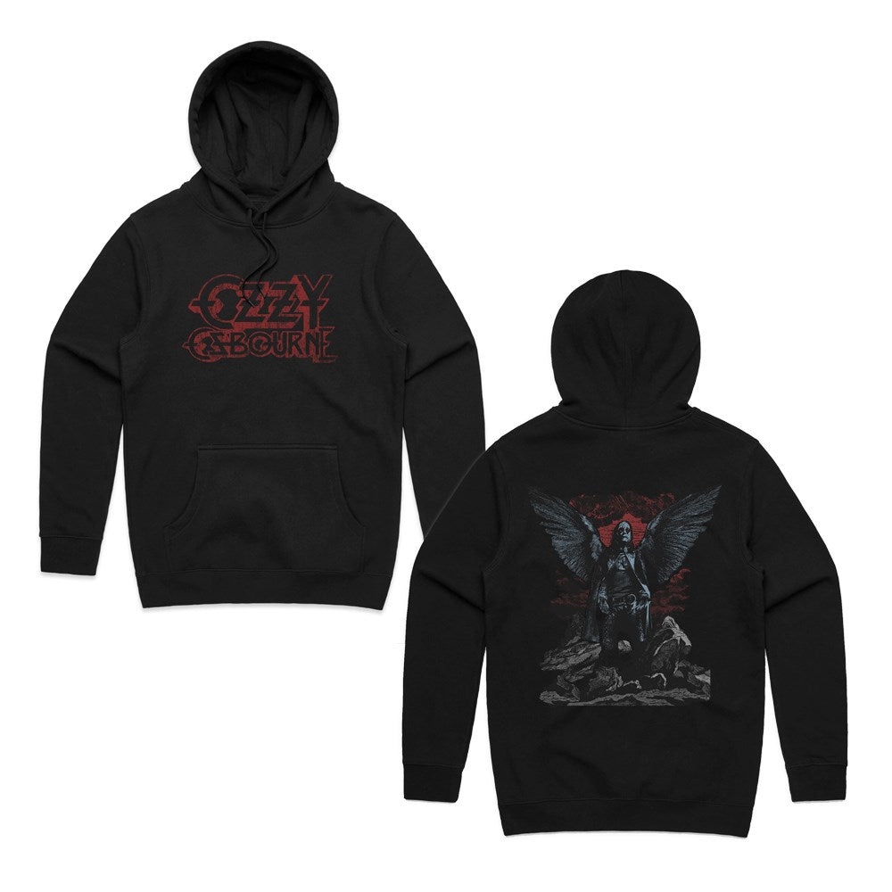 Ozzy Ozbourne - Angel Wings - Black Pullover Hood