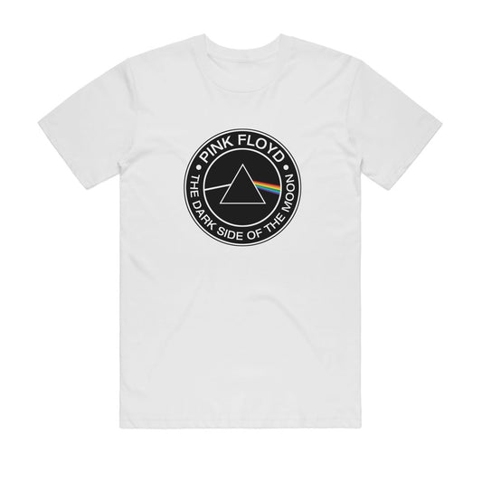 Pink Floyd - Dark Side Circle - White T-shirt