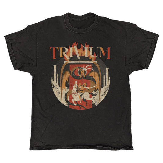 Trivium - Knight Flames - T-shirt Black Vintage Wash